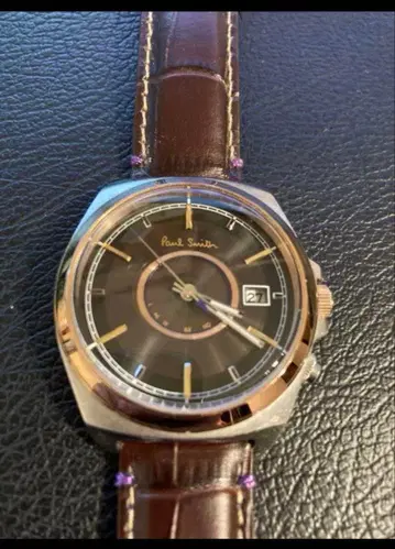 폴 스미스 브라운 가죽 솔라 시계