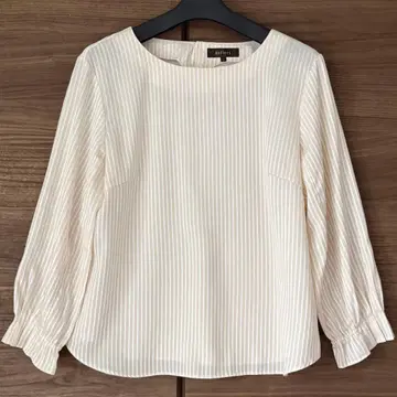 리플렉트 스트라이프 패턴 쉬폰 블라우스