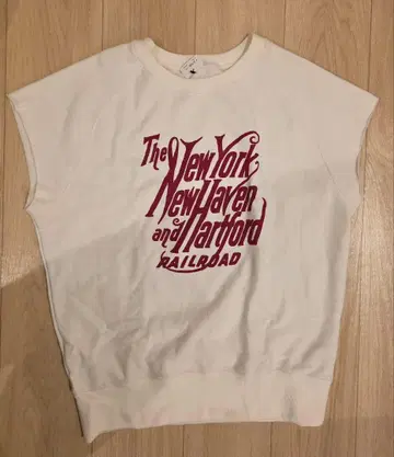 미사용 택 포함 화이트 래글런 슬리브리스 맨투맨