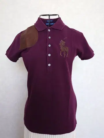 랄프 로렌 피케 셔츠 반팔 천연 가죽 패치 & 빅 포니