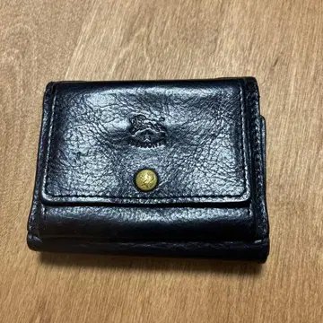 일비종떼 블랙 가죽 3단 폴더형 지갑