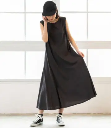 ReNorm 슬리브리스 원피스 그레이 흑먹색