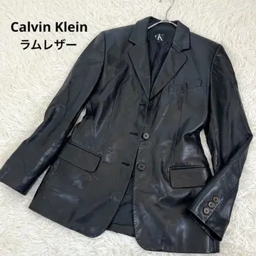 캘빈클라인 CK 양가죽 램 가죽 천연 가죽 테일러드 자켓 블랙