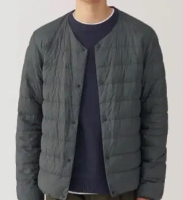 무인양품 경량 다운 노카라 자켓 정전기 방지 안감 이너 다운 L 사이즈