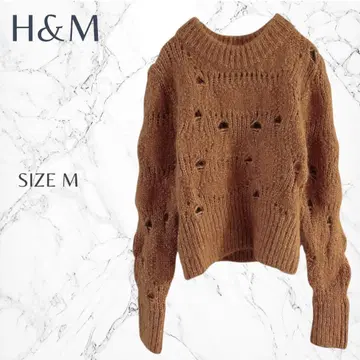 에이치앤엠 개성있는 알파카 울 혼방 시스루 니트 스웨터 M