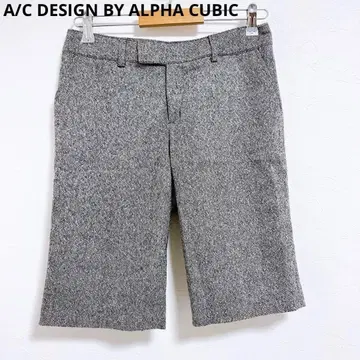 [ 에이씨디자인바이알파큐빅 ] 하프 팬츠 그레이 트위드