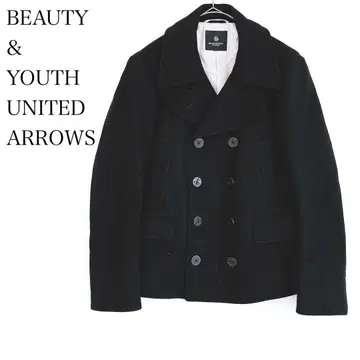 뷰티 앤 유스 피 코트 울 코트 (M) 캐주얼 출퇴근 블랙