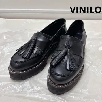 새상품급 VINILO 태슬 로퍼 블랙 통굽 36 스페인산