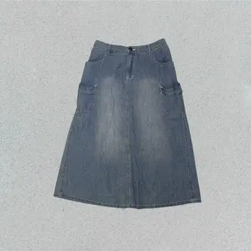 QUELLE CHANSE 타이트 스커트 XL 라이트 블루 롱 기장 데님