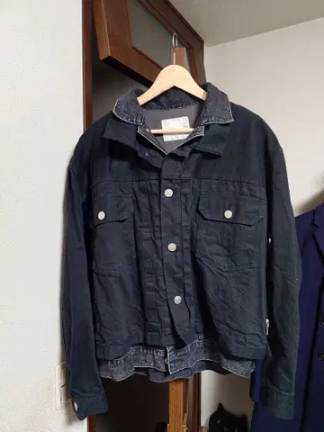 sacai 20ss 레이어드 데님 자켓 니트 라이더 스코트 셔츠