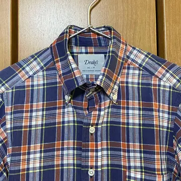 Drake's/마드라스 체크 BD 셔츠/사이즈 14 1/2-37