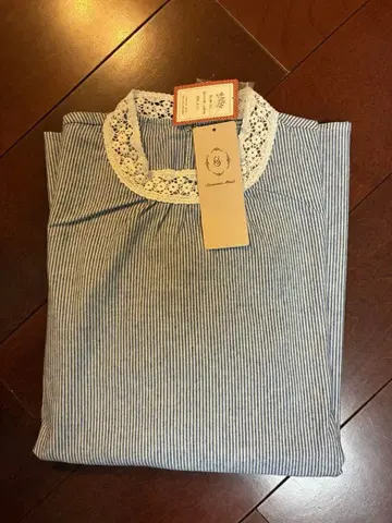 사만사 모스모스 SM2 스트라이프 레이스 옷깃 긴팔 셔츠 새상품