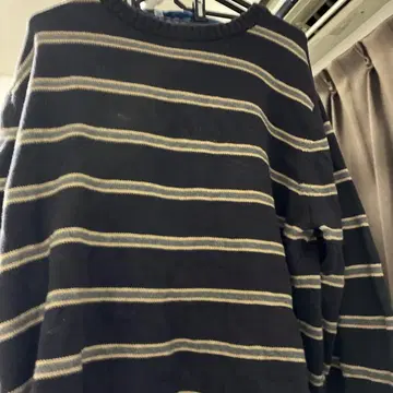 COVINGTON 네이비 베이지 스트라이프 스웨터 XXL