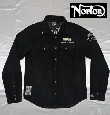 [ Norton ] 노튼 자수 긴팔 셔츠 ( BLACK/L 사이즈 )