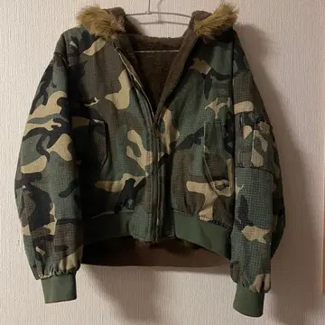 카모플라쥬 후드 부착 밀리터리 자켓