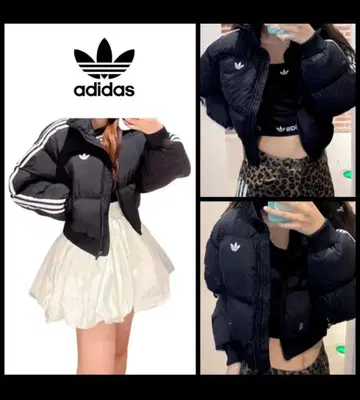 adidas 숏 기장 다운 자켓 블랙