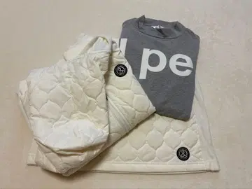 앙파시 후드 파카 자켓 + 스커트 + 반팔 하이넥 셔츠 3종 세트