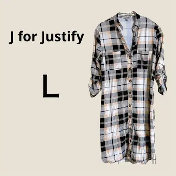 J for Justify 체크 무늬 셔츠 원피스 L 사이즈