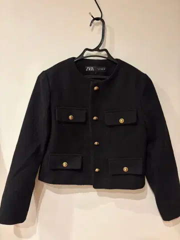 ZARA 블랙 노카라 자켓 EU 36