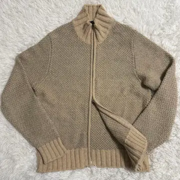 크루치아니 드라이버즈 니트 스웨터 풀 집업 L 사이즈 베이지