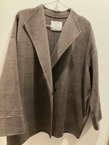 URBAN RESEARCH DOORS 체크 무늬 노카라 자켓