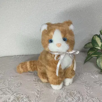 고양이 봉제 인형 브라운 태비 아기 고양이 레트로