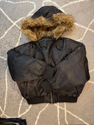 antidote 블랙 MA-1 자켓 퍼 후드 일체형