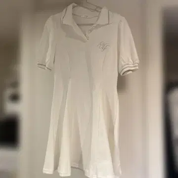 evelyn 플레어 폴로 원피스 화이트