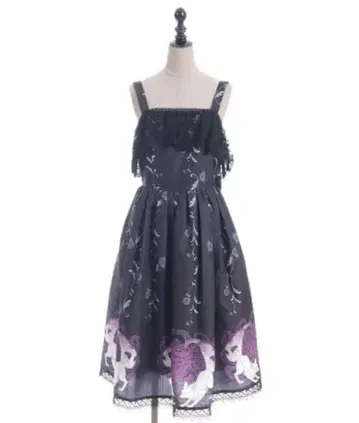 Chalmiere 시키토리 콜라보 국화와 여우 오버롤 스커트 점프 스커트