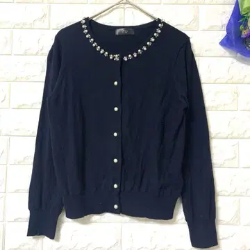 RU 비쥬 가디건 장식 버튼 컨디션 최상 오피스 방한 겉옷 고급