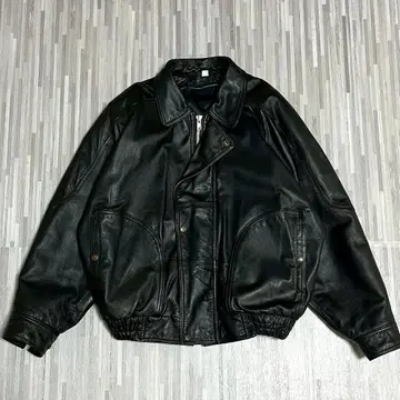 90s A-2 램 가죽 양가죽 플라이트 자켓 블랙 bomber