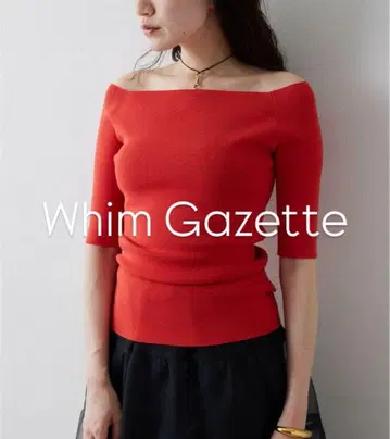 [ 새상품급 ] WhimGazette 오프숄더 하프 슬리브 풀오버 상의