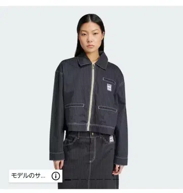 아디다스 올 패턴 프린트 크롭 지퍼 자켓 카본