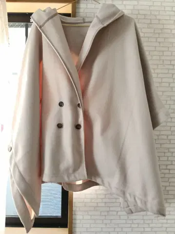 [ 새상품급 ] GRL/후드 부착 베이지 판초 케이프 코트