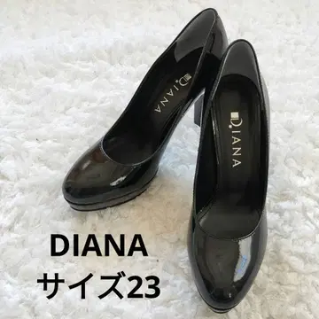 [ 새상품급 ] DIANA 다이애나 에나멜 하이힐 블랙 블랙 통굽 23