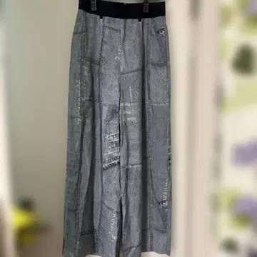 LASUD 패치워크 데님 프린트 팬츠