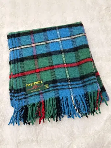 새상품급 [ TWEEDMILL ] 울 체크 무늬 대형 스톨 머플러