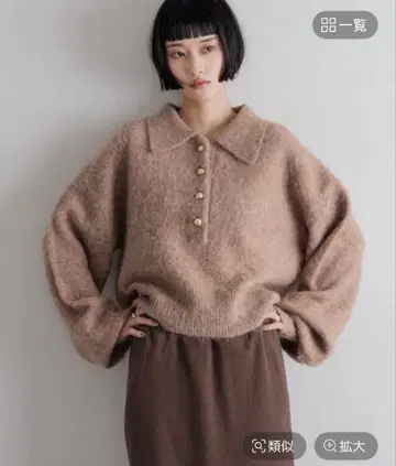 이번 시즌 신상 로리즈팜 폴로 니트 풀오버 브라운