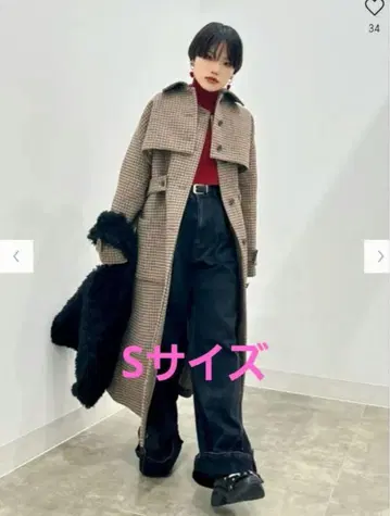 GU 2 스코트 체크 rokh 로크 콜라보 롱 코트