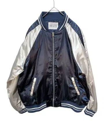 [ A0119 ] PEACE 네이비 실버 스카잔 일본 지도 자수