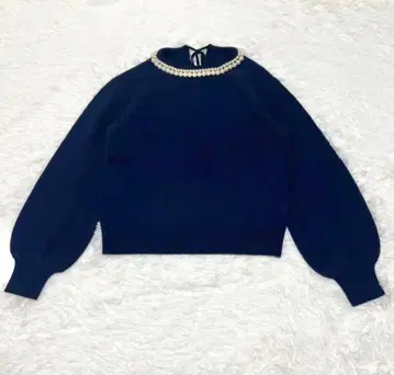 이에나 IENA 펄 니트 스웨터 캐시미어 혼방 볼륨 소매 리본