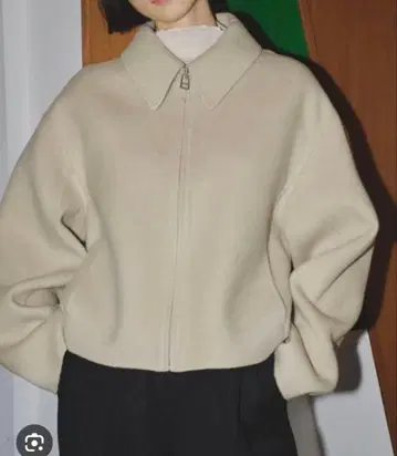 TODAYFULL 울 지퍼 블루종