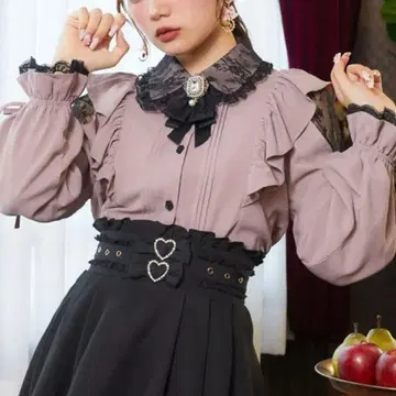 ROJITA 로지타 배색 리본 슬리브 블라우스 핑크