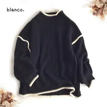 @ [38] blanco. 큼직하고 여유로운 니트 블랙