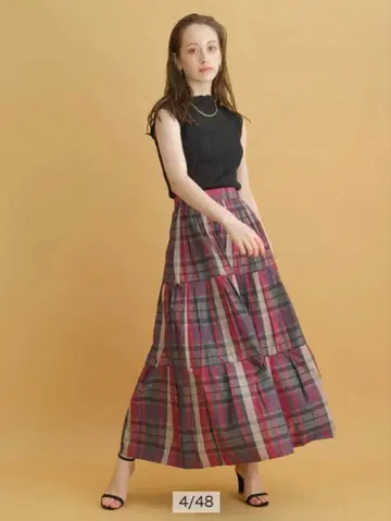 아르페쥬 스토리 체크 타프타 스커트 가을/겨울