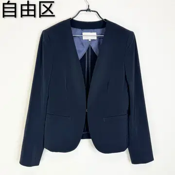 자유구 노카라 자켓 네이비 컬러