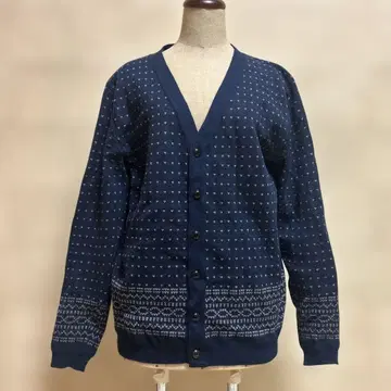 디럭스 기하학 패턴 네이비 가디건