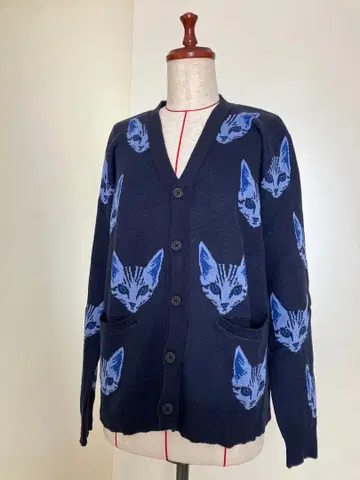 NO ID.(노아이디) C 니트 CAT-JQ-V-N 가디건 네이비