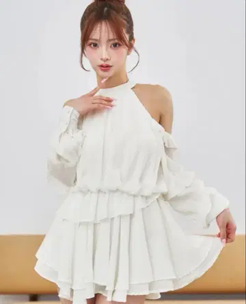 Darich 볼륨 쉬폰 미니 원피스