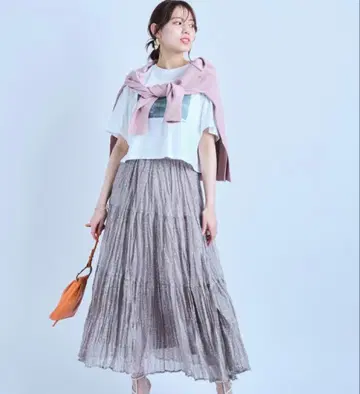 마이 스트라다 쉬폰 티어드 플레어 스커트 올 시즌